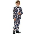thumbnail image 2 of Xoenoiee Heart Baseball Print Boys Formal Suit Set Kids 2 Piece Suit Jacket Pants Set Valentine's Day Wedding Tuxedo Suits Outfits Dresswear, 9-10 Years, 2 of 7