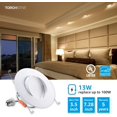 thumbnail image 2 of TORCHSTAR High CRI 10W 5/6inch Gimbal Recessed Light Retrofit Kit 75W Equivalent, Energy Star UL Classified Light, 2 of 5