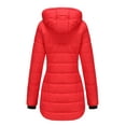 thumbnail image 6 of Gomelly Puffer Jacket for Women Casual Hooded Down Coats Winter Fall Warmth Water-Resistant Long Sleeve Outwear Red L, 6 of 7