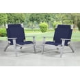 thumbnail image 6 of Linon Rosemary 4-Piece Acacia Outdoor Chat Set with Coffee Table, Loveseat & Chairs, Gray/Navy, 6 of 18