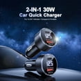 thumbnail image 5 of Car Charger 66W Super Fast Charging with USB PD&QC 3.0(Voltmeter&LED Lights) Universal Quick Charge for 12-24V Car Cigarette Lighter Plug,Compatible with iPhone 14 13 12,S22 S21 S20,iPad(Black), 5 of 7