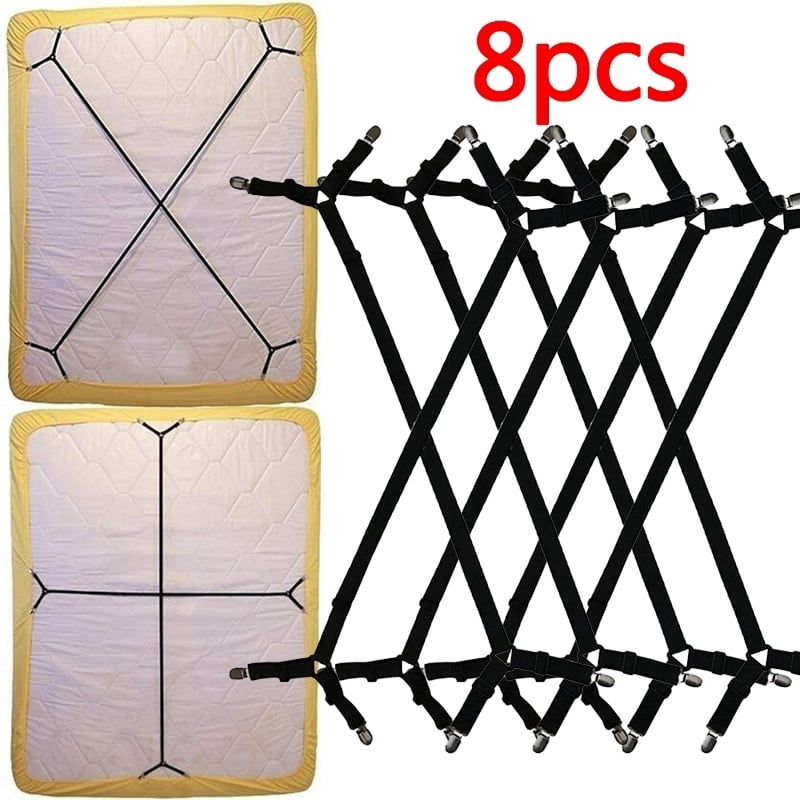 Dicasser 2pcs/4pcs/8pcs Bed Fitted Fasteners Clips Suspenders Straps