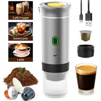 Portable Espresso Machine for Travel, Mini Electric Coffee Maker Compatible with NS/DG Capsules/Ground Coffee, Brew and Heating, Cordless Coffee Machine for Camping, Car, Office, Gifts