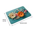 thumbnail image 3 of Fiudx Ofertas y liquidaciones Alfombra de entrada con patrón de flores y yeso estilo alfombra absorbente para baño fresco, 3 of 3