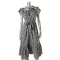 thumbnail image 2 of Grace Elements Womens Checkered Ruffled Maxi Dress B/W XL, 2 of 2