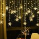 thumbnail image 2 of 3.2M Christmas Light Led Snowflake Curtain Icicle Fairy String Lights Outdoor Garland Home Party Garden 2023 New Year Decoration, 2 of 5
