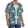 thumbnail image 2 of Kdxio Men'S Hawaiian Shirt For Men Short Sleeve Shirt Elegant Flamingo Summer Casual Holiday Beach Button Down T-Shirts, 2 of 5