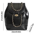thumbnail image 1 of 2023 Women's Korea Autumn Winter Mini Chains Backpack Ladies Student Oil Wax Leather Shoulder Bag Black&Silver Solid Rucksacks, 1 of 5