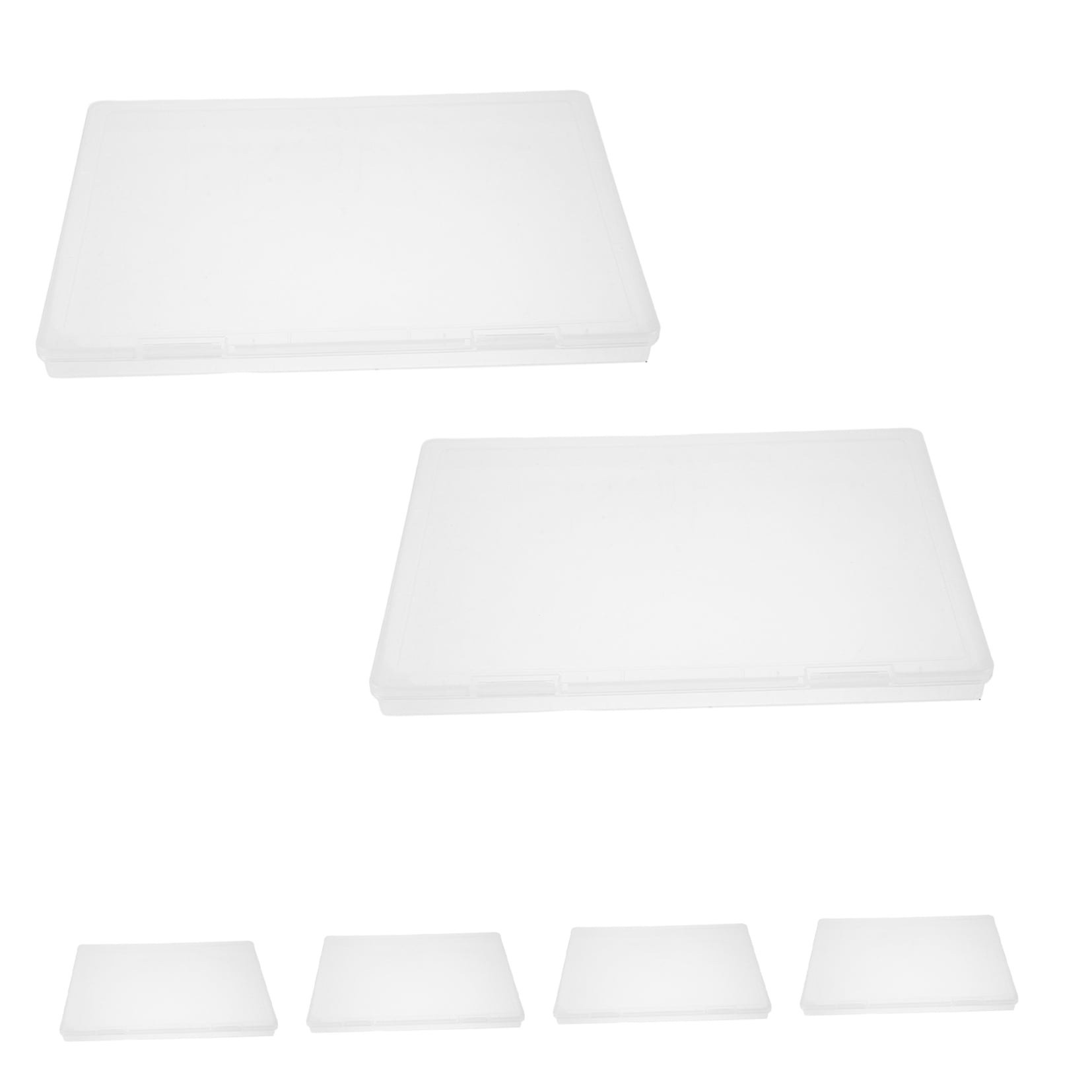 OUNONA 6-Pack Clear Photo Storage Boxes for Organizing Photos, Scrapbook Supplies, and Craft Materials