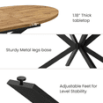 thumbnail image 3 of 63"-78.7" Extendable Round Dining Table Set for 4, 5 Piece Mid Century Modern Oval Kitchen Table Set, Large Dining Table with 4 Dining Chairs for Living Room Space Saving, 3 of 8
