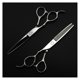 thumbnail image 2 of Juego de tijeras profesionales para cortar el cabello, de acero inoxidable, de 15 cm (6 pulgadas), para entresacar el cabello y lograr un corte preciso., 2 of 5