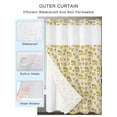 thumbnail image 2 of No Hook Cloth Fabric Shower Curtain with Snap in Liner, Summer Lemon Waterproof Shower Curtains Set with See Through Top Window, Yellow Fruit Watercolor Pastoral Beige Bath Curtains Shower 72"x84", 2 of 6