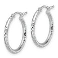 thumbnail image 2 of Auriga Mother's Day Gift 10K White Gold Diamond-Cut 2mm Round Tube Hoop Earrings for Women, 2 of 5