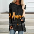 thumbnail image 1 of Pulls Pulls pulls Décontractés Vêtements Mode d'Automne 2023 Femmes Casual Manches Longues Col Rond Tops Chemisier Halloween Imprimé, 1 of 5