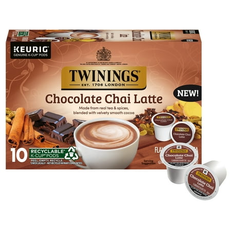 Twinings Caffeinated Tea Pods, Chocolate Chai Latte, 10 Count