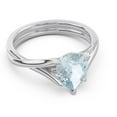 thumbnail image 3 of 2.00 T.C.W Pear Cut Aquamarine Gemstone Unique Wedding Ring for Women Solid 14K White Gold Size 5.5 by Diamond-Capitals, 3 of 8