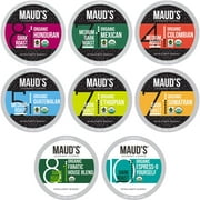 Maud's Organic Coffee Variety Pack, 56ct. Solar Energy Produced Recyclable Single Serve Fair Trade Single Origin Organic Coffee Pods - 100% Organic Arabica Coffee California Roasted, KCup Compatible