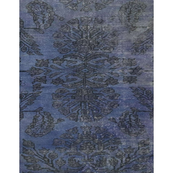 Ahgly Company Machine Washable Indoor Rectangle Abstract Dark Blue Grey Blue Area Rugs, 2' x 4'