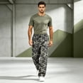 thumbnail image 4 of Camouflage Cargo Pants for Men Straight Leg Relaxed Fit Elastic Waist Drawstring Outdoor Workwear Pants, 4 of 7