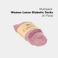 thumbnail image 2 of Cosyfeel Women's Loose Diabetic CREW Socks, Bamboo, Wide, Thin, Seamless Toe and Non-Binding Top, 4 Pairs, 2 of 8