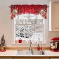 thumbnail image 2 of Merry Christmas Valances for Windows, 54 x 18in, Cute Cartoon Xmas Elk Winter Snowflake Red Rod Pocket Kitchen Valance Curtain Light Filtering Window Treatments for Living Room Bedroom, 1 Panel, 2 of 7