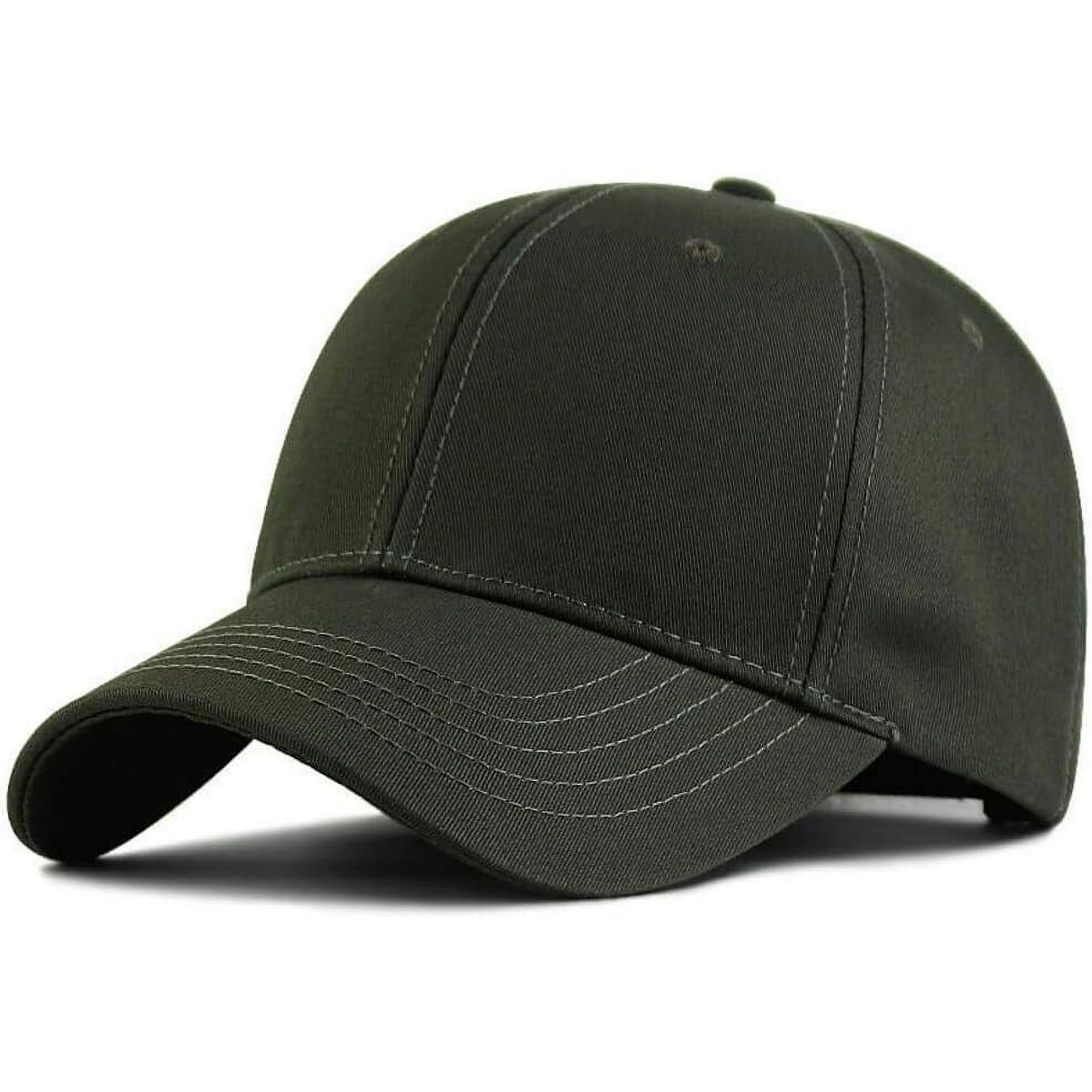 Casquette De Baseball Unie Homme - Gris Armée - Visière Courbée Et Réglable