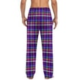 thumbnail image 5 of WAENQINLA Winter Casual Sleep Pajamas for Christmas Plaid Elastic Waisted Baggy Pants with Pockets Purple L, 5 of 6