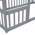 thumbnail image 6 of Twin Size Floor Bed, Wooden House-Shaped Bed Frame with Guardrails, Roof, Multifunctional House Bed Frame for Toddlers, Kids, Girls, Boys, Teens, Adults, Grey, 6 of 9