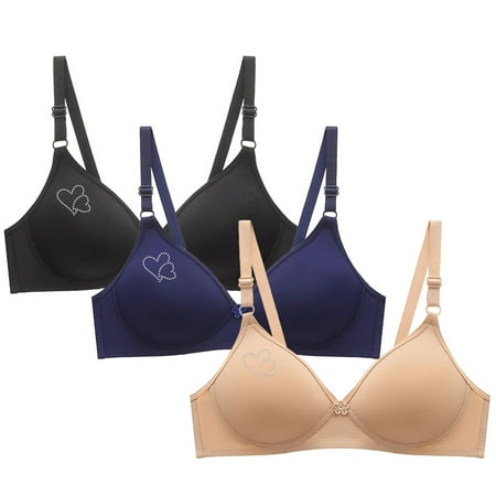 Brondbend Womens Sports Bras 3pcs Wireless Full Coverage Minimizer Adjustable Straps Smooth Lift Deep Cup Padded Everyday Bra Slim Fit Sticky Bra for Casual My Order Khaki XXL