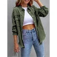 thumbnail image 4 of SUNSIOM Women's Oversized Denim Jacket Coat Lapel Long Sleeve Button Up Ripped Jean Jacket Autumn Spring, 4 of 6