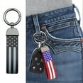 thumbnail image 5 of GASTROPOD Car Keychain with American Flag Charm for Men and Women Genuine Leather Car Keychain Leather Key Chain Holder for Men Leather Car Key Chain and Anti-Lost D-Ring for Men Black, 5 of 7