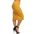 thumbnail image 2 of Women's Plus Size High Waist Casual Lightweight Solid Pencil Midi Skirt, 2 of 4