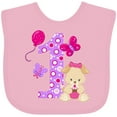 thumbnail image 3 of Inktastic First Birthday with Cute Puppy and Butterflies Boys or Girls Baby Bib, 3 of 4