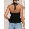 thumbnail image 6 of Women Tie Back Tank Tops Criss Deep V Neck Spaghetti Strap Backless Tanks Going Out Black XL, 6 of 9