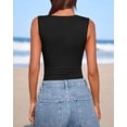 thumbnail image 6 of FreshPretty Spring Tops for Women Asymmetrical Neck Sleeveless Going Out Summer Outfits Casual Ruched Y2k Tank Top Clothes, 6 of 9