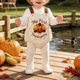 thumbnail image 2 of Quealent Baby Boy Girl Thanksgiving Outfit Onesie Bubble Romper Strap Waffle Overalls Bodysuit (Beige, 3-6 Months), 2 of 5