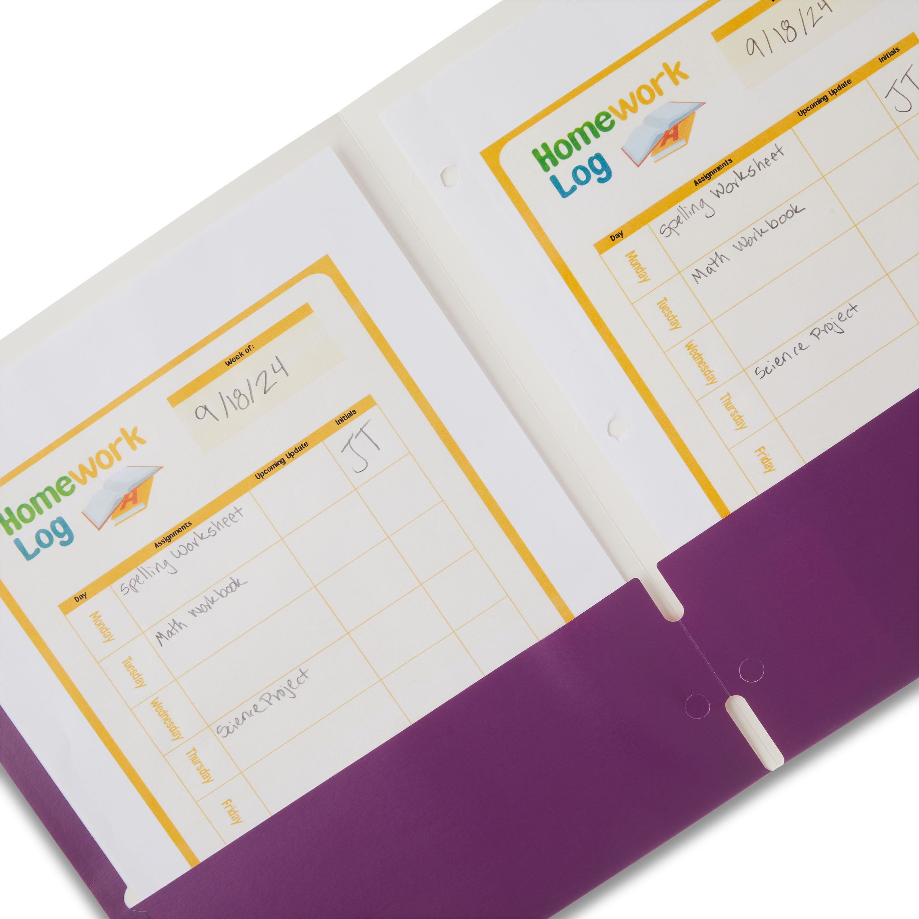 (5 pack) Pen + Gear Two Pocket Paper Folder, Solid Purple Color, Letter Size