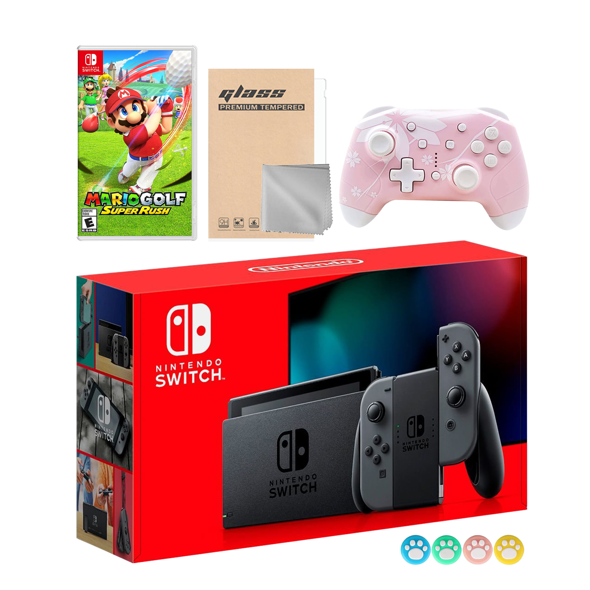 germ implicit Patience Nintendo Switch Gray Joy-Con Console Set, Bundle With Mario Golf: Super  Rush And Mytrix Wireless Switch Pro Controller and Accessories - Walmart.com