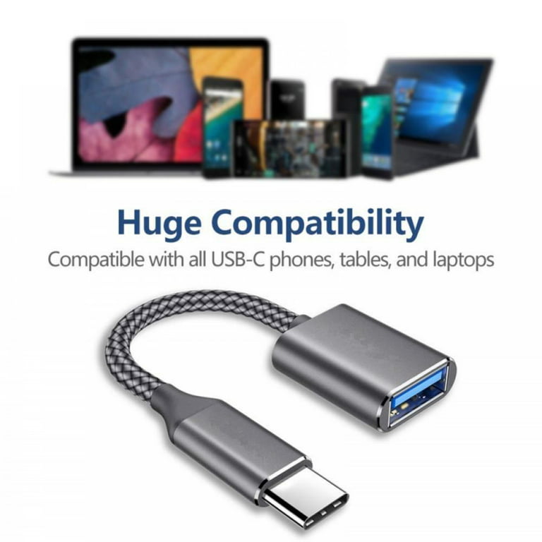 USB C to USB Adapter, USB Type C Male to USB 3.0 Female OTG Cable USB Adapter Compatible with OTG features, Support TYPE-C interface, mobile phone TYPE-C device. Walmart.com