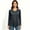 (Solid)Gray, variant on Women's Color Block V-Neck Long Sleeve Curved Hem T-Shirt, Everyday Stretch Basic Layering Long Sleeve Top, Women's ,Size S-2XL