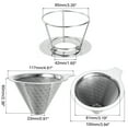 thumbnail image 2 of Uxcell Pour Over Coffee Dripper 300 Mesh 100mm Diameter Cone Reusable Filter Maker with Bracket for 1-2 cup, 2 of 6