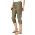 thumbnail image 2 of INC International Concepts Women's Petites Cropped Cargo Capri Pants Olive Size 2 Petite, 2 of 3
