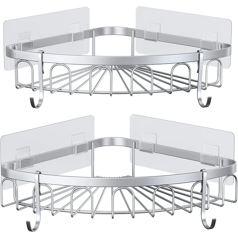 Virgorack Adhesive Stainless Steel Corner Shower Caddy Shelf Basket Ra