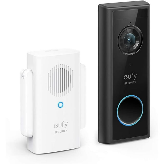 eufy Security, kit de timbre con video Wi-Fi, resolución de grado 1080p, batería de 120 días, sin tarifas mensuales, detección humana, audio bidireccional, timbre inalámbrico gratuito (requiere tarjet