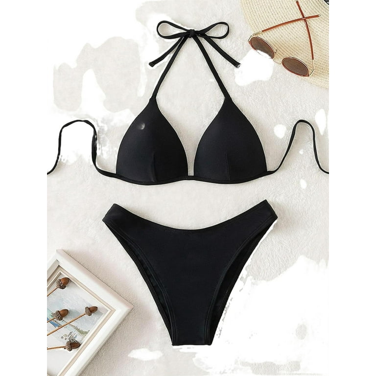 Plain black bathing suit top clearance