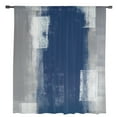 Abstract Oil Painting Texture Blue Grey Tulle Curtains Living Room