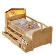 thumbnail image 4 of Euroco Wood Twin Bed with Drawers and LED Light, Natural, 4 of 12