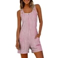 thumbnail image 3 of Sentmoon Short Overalls Sleeveless Summer Jumpsuits for Women 2026 Striped Print Button Down Regular Fit Dressy Rompers for Women for Work and Weekend S-2XL, 3 of 7
