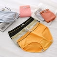 thumbnail image 5 of sunsanly Women Panties Solid Color Stretch Bow-knot Mid Waist Underwear Plus Size Sexy Close Fit Underpants Briefs Women Clothes, 5 of 8