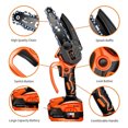thumbnail image 3 of Mini Chainsaw 6 Inch Cordless, Handheld Portable Electric Chainsaw with Security Lock, 21V Small Power Chain Saws Battery Powered for Tree Trimming Wood Cutting Branch(2 Batteries 2 Chains), 3 of 9